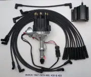 Small Cap BUICK BIG BLOCK 400 430 455 BLACK HEI Distributor + 50K Coil +Wires