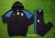 Puma Men's FIGC Tribute Italia Hoody and Pants, Peacoat/Team Power Blue, Size S