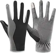 [TINAYAUE] Summer Thin Driving Gloves Unisex Cool Breathable Non Slip Anti UV Touch Screen Full Finger Hiking Cycling Gloves