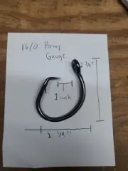 16/0 Circle Hooks (18 pack) Heavy gauge. Shark Tuna Catfish