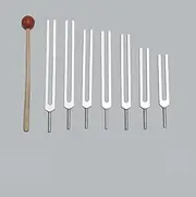 7 Piece set of Chakra Tuning Fork Set Tuners for Healing with Mallet & Pouch