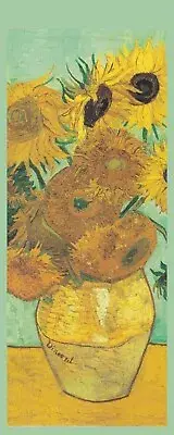 Vincent van Gogh - Sunflowers - Laminated Photo Bookmark - 2.5 x 6 in