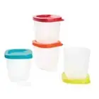 Tupperware Solid Start Mini Cubix Square Round Freezer Set 4 x 110ml