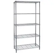 Pinnacle 1800 x 911 x 450mm Chrome 5 Shelf Wire Storage Unit