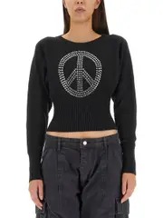 [Moschino Jeans] Moschino Jeans-Peace Symbol Jersey-Donna L