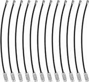 Wisdompro Keychain, 12 Pack of 4.3 Inches Stainless Steel Wire Ring 2mm Cable Loop Rings for Hanging Luggage Tag, Keyrings and ID Tag Keepers - Black