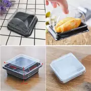 3pcs Mini Square Cupcake Boxes Clear Plastic Cake Pancake Packing Container Box