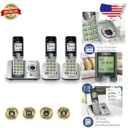 Sleek Cordless Phone System with Answering Machine & Backlit Keypad - Silver