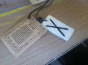 BONE RUNE "X" PARTNERSHIP SYMBOL NECKLACE. (142B)