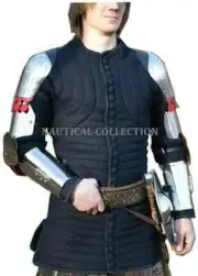Medieval European Full Arm Armor LARP Costume Silver LARP Reenactment 18 gauge