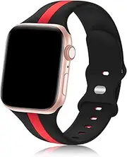 [Seizehe] Designer Sport Band Compatible with Apple Watch iWatch Bands 38mm 40mm 41mm 42mm 44mm 45mm 49mm Men Women, Soft Silicone Strap Wristbands for Apple Watch Series 8/7/6/5/4/3/2/1/SE/Ultra