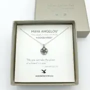 DOGEARED friendship flower pendant necklace - sterling silver 16" Maya Angelou