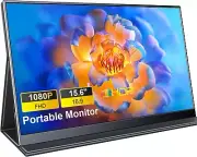Portable Monitor 15.6 1080P Laptop Monitor Lightweight Dual USB C HDMI Secon