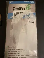 TechWare Pro Cushion Compression Ankle / Foot Socks White Medium New Open