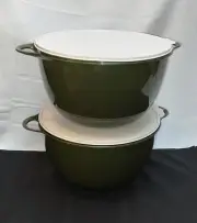 ✅Brand New Tupperware JUMBO THATSA MIXING BOWLS 59-Cups Set Of Two~Color: Oliva