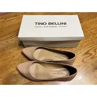 在飛比找蝦皮購物優惠-TINO BELLINI 貝里尼 駝色牛皮尖頭娃娃鞋（二手）