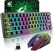 Gaming Keyboard Mouse Set Rainbow LED USB Illuminated for PC Laptop PS5 Xbox One