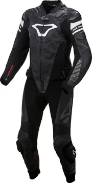 Macna Tracktix, leather suit 2 pc. women , color: Black/White , size: 42
