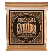 Ernie Ball Everlast Light Coated Phosphor Bronze Acoustic Guitar String, 11-52 Gauge