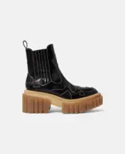 NIB 100% AUTH Stella McCartney Emilie Black Platform Boots Runway $1250 Sz 36