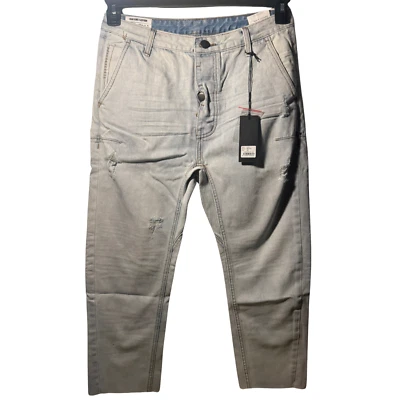 NWT Man x One Teaspoon Men's Cropped Jean Brando Mr Browns Distressed 32R