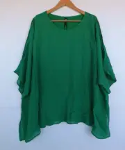New Taking Shape Top 20 Womens Green Cold Shoulder TS Lined Pullover