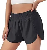[Generic] Women's Quick-Dry Running Shorts - Workout Sport Layer Active Shorts with Pockets
