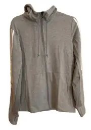 NWT adidas Essentials Grey Heather 3-Stripes Full-Zip Hoodie Women's Size: S, M
