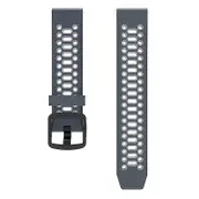 Dual Color 20mm Silicone Watchband For Coros Pace 2/Garmin vivoactive 5/GarminActive 5/Venu Sq 2 Blue Grey