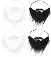 4pcs Artificial Beard Brown Adults Beard Decorations for Men Black Fake Beard Halloween Facial Hair Party Color Mustache Beard Fake Self-Adhesive Fake Beard Hairy Wow Flannel