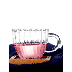日式玻璃杯耐熱玻璃茶具透明品茗杯一杯一碟個人杯主人品茶小杯子