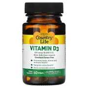 Country Life, Vitamin D3, 125 mcg (5,000 IU), 60 Softgels