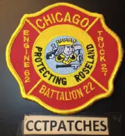 CHICAGO, ILLINOIS FIRE ENGINE 62 BATTALION 22 TRUCK 27 PATCH IL