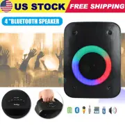 4" Bluetooth Speaker Wireless Super Bass Rechargeable Color Changing Portable