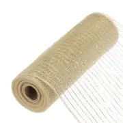 10 Inch Glitter Poly Burlap Mesh for Mesh Ribbon 10 Yard Champagne & Gold