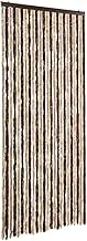 vidaXL Insect Curtain Privacy Screen Anti Fly Bug Mosquito Bee Safety Removable Door Curtain Beige and Light Brown 100x220cm Chenille