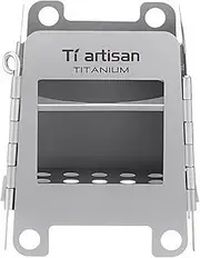 Ti artisan Titanium Wood Stove Foldable Portable Alcohol Camping Backpacking Stove for Outdoor Camping Picnic BBQ (WS006ST)