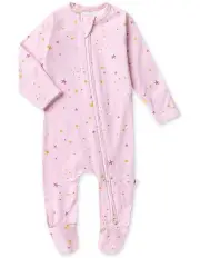 [Snuggle Hunny] Twinkle Organic Zip Footie Sleepsuit in Pink