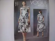 Vogue 1747 Button Front Various Fit & Sleeve, Dress Belt Pattern Misses' 14-22