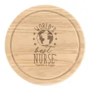 World's Best Nurse Round Chopping Cheese Board Funny Gift Present