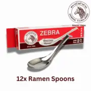 12x Zebra Stainless Steel Ramen Spoon Noodle Shabu Soup Asian Table Ware