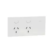 Clipsal 1025-WC Double switched socket outlet, Clipsal Solis T Series, horizontal, 10A