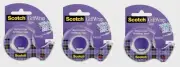 3 Scotch GIFT WRAP TAPE Satin Finish Easy Dispense 3/4" W x 650" L Clear CLIP-15