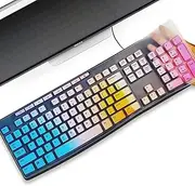 YongMai Keyboard Cover Silicone for Logitech K200 K260 K270, Keyboard Cover for Logitech K200 K260 K270 Ergonomic Wireless Keyboards, LoMK200 MK260 Keyboard Skin Waterproof Dustproof (Iridescent)