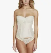 DOMINIQUE Colette LACE Corset BRIDAL Longline Bra w/Garters Size 48F New