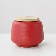 sealed lids, Frosted Chinese Style Storage Jars Tea Tins Cans,Ceramic Tea Jar,Ceramic Tea Jar with Sealed Lids,Red(Red)