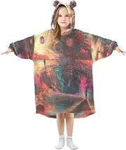 Joisal Vintage Winter Street with Snowfall Wearable Blankets Oversized Warm Blanket, Toddler Sweatshirts Christmas Presents