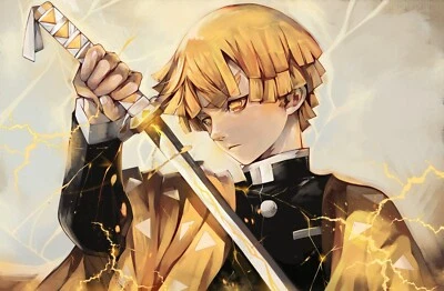 Zenitsu Demon Slayer Poster | Framed Art | Anime | NEW | USA | #2
