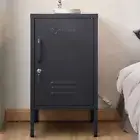 Mini Locker Storage Shelf Bedroom Cabinet Stylish Bedside Steel Organiser Black