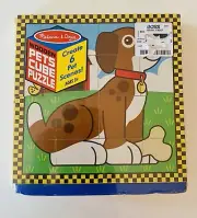 New Melissa & Doug Wooden Cube Puzzle (Pet Cube Puzzle #3771 NIB